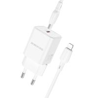 Сетевое зарядное устройство BOROFONE BN13 Safety 1xUSB-C с Кабелем Type-C - Lightning, 30W, белый фото