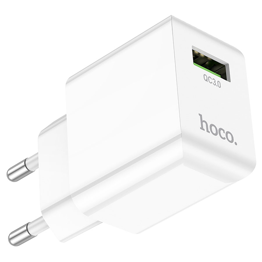 Сетевое зарядное устройство HOCO C98A Proton 1xUSB, 3.0A, 18W, белый фото