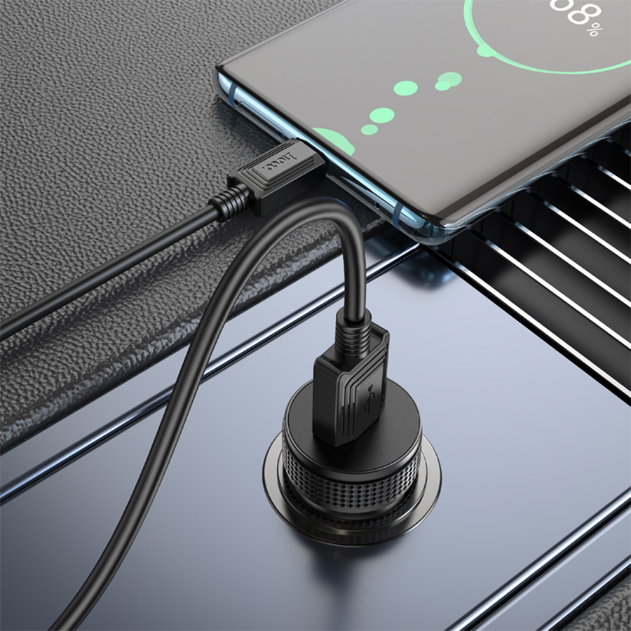 Автомобильное зарядное устройство HOCO Z49A Level, 1xUSB, 18W, черный фото