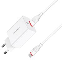 Сетевое зарядное устройство BOROFONE BA21A Long journey 1xUSB с Кабелем USB - Micro, 3A, 18W, белый фото