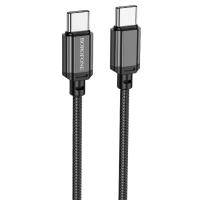 Кабель USB-C BOROFONE BX87 Sharp Type-C - Type-C, 3A, 60W, 1 м, черный фото