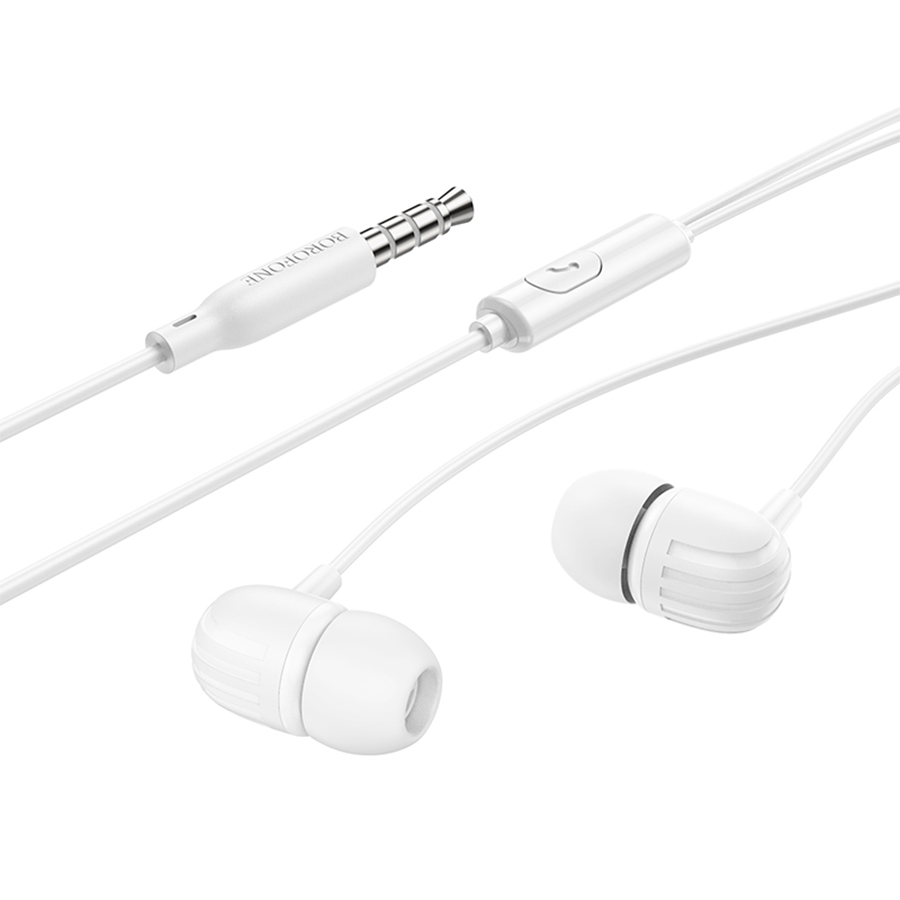 Проводные наушники BOROFONE BM77 Ascending, Jack 3.5mm, 1.2 м, белый фото
