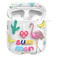 Чехол пластиковый Kingxbar со шнурком для Airpods 2, прозрачный, фламинго1 (6) фото