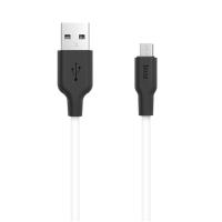 Кабель USB HOCO X21 Silicone USB - MicroUSB, 2А, 1 м, белый+черный фото