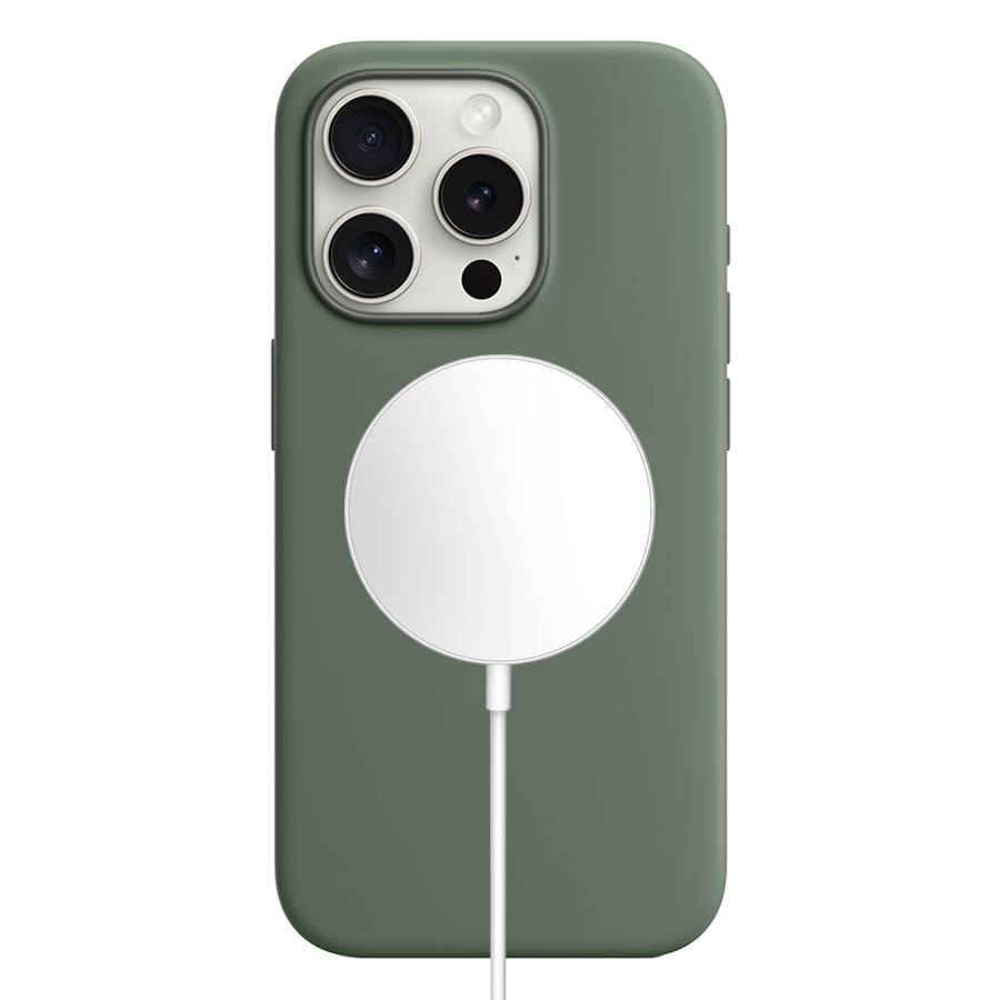 Чехол Silicone Case with MagSafe и Анимация цвета для iPhone 15 Pro 6.1", Кипарис Cypress (5) фото