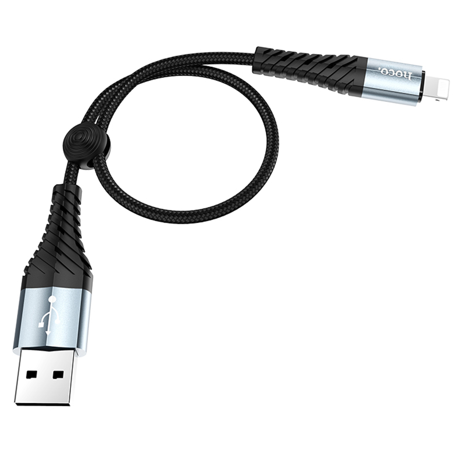 Кабель USB HOCO X38 Cool USB - Lightning, 2.4А, 25 см, черный фото