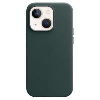 Чехол Leather Case MagSafe для iPhone 13 6.1", темно-зеленый (4) фото