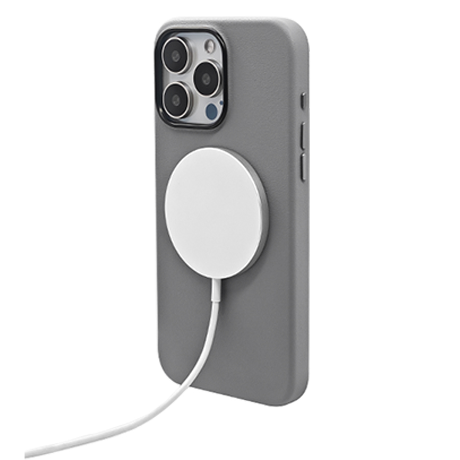 Чехол Leather Case with MagSafe KZDOO Mag Noble Collection для iPhone 15 Pro 6.1", серый (6) фото