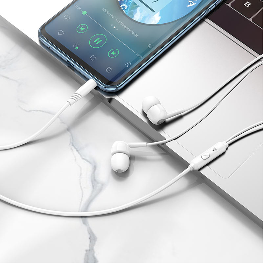 Проводные наушники HOCO M99 Celestial, Jack 3.5mm, 1.2 м, белый фото