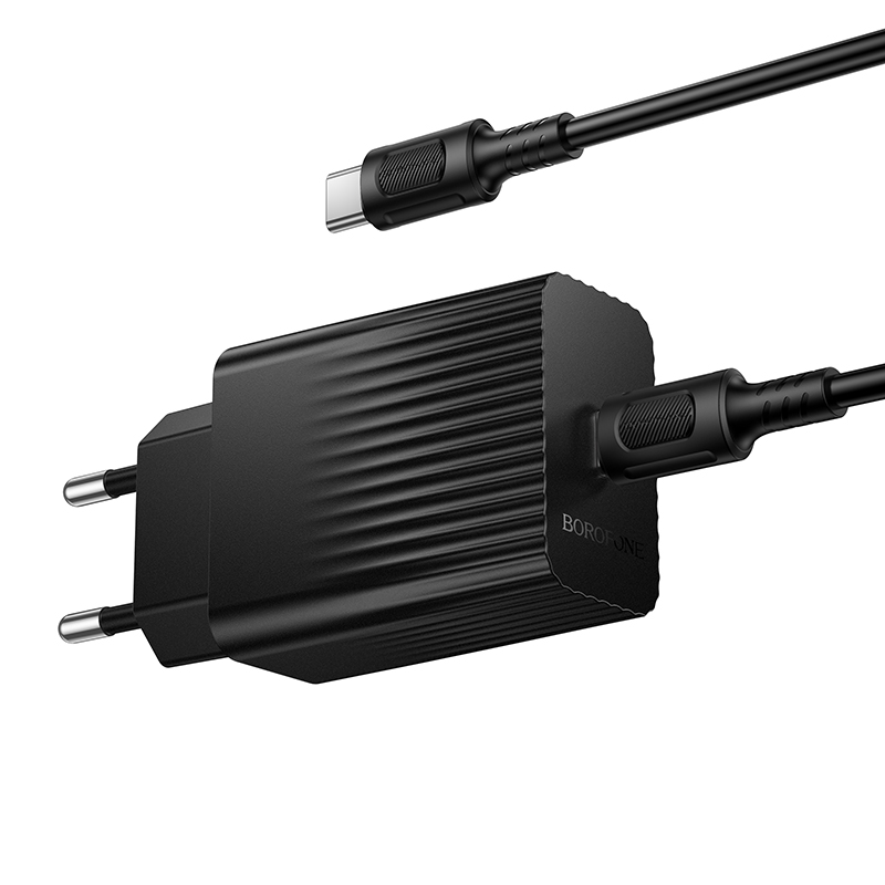 Сетевое зарядное устройство BOROFONE BAS75A Source 1xUSB-C с Кабелем Type-C - Type-C, 30W, черный фото