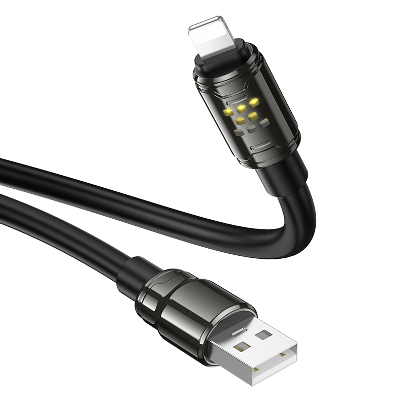 Кабель USB HOCO U143 Joy USB - Lightning, 5A, 1.2 м, черный фото
