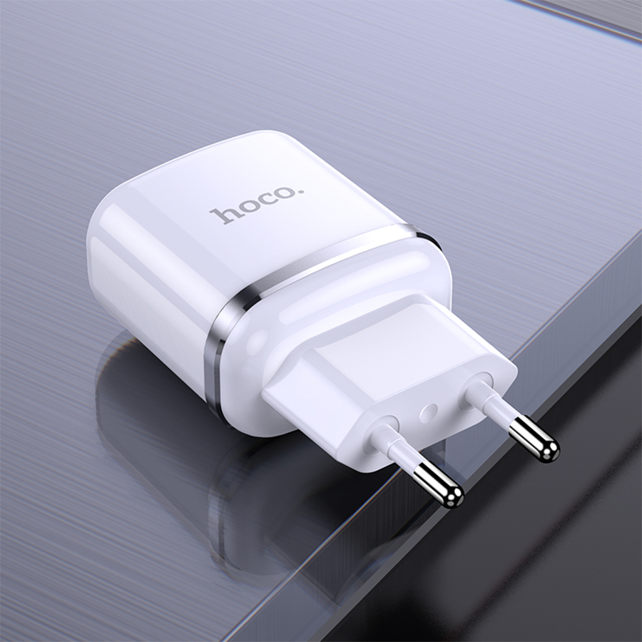 Сетевое зарядное устройство HOCO N4 Aspiring 2xUSB с Кабелем USB - Type-C, 2.4A, 10.8W, белый фото