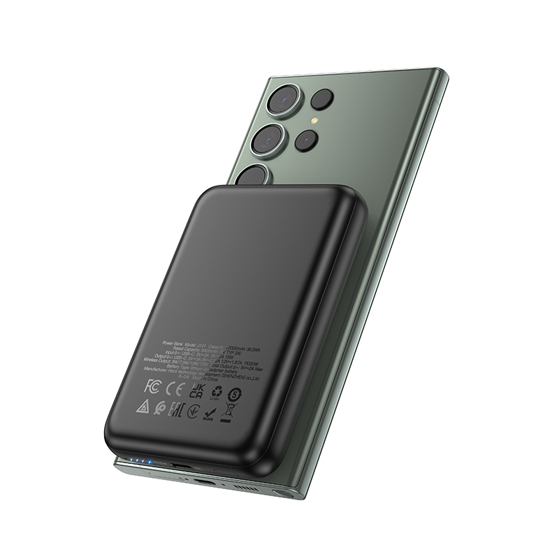 Портативный аккумулятор HOCO J141 Grace, с беспроводной зарядкой, 20W, 10000 мА⋅ч, черный фото