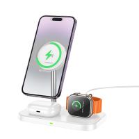Настольная зарядная станция BOROFONE BQ29 Feliz для iPhone+Airpods+Apple Watch с Кабелем USB - Type-C, 5W/7.5W/10W/15W, белый фото