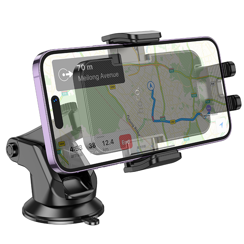 Автомобильный держатель HOCO H37 Cheetah, зажимной, на приборную панель, черный фото