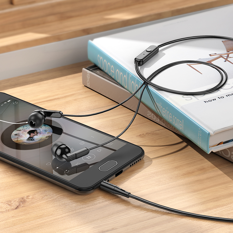 Проводные наушники HOCO M121 Bright, Jack 3.5mm, 1.2 м, черный фото