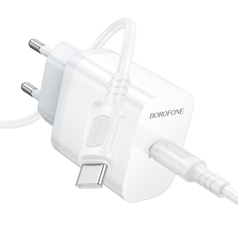 Сетевое зарядное устройство BOROFONE BA99A Breeze 1xUSB-C с Кабелем Type-C - Type-C, 20W, белый фото