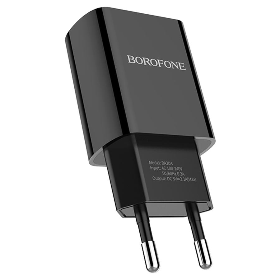 Сетевое зарядное устройство BOROFONE BA20A Sharp 1xUSB, 2A, черный фото