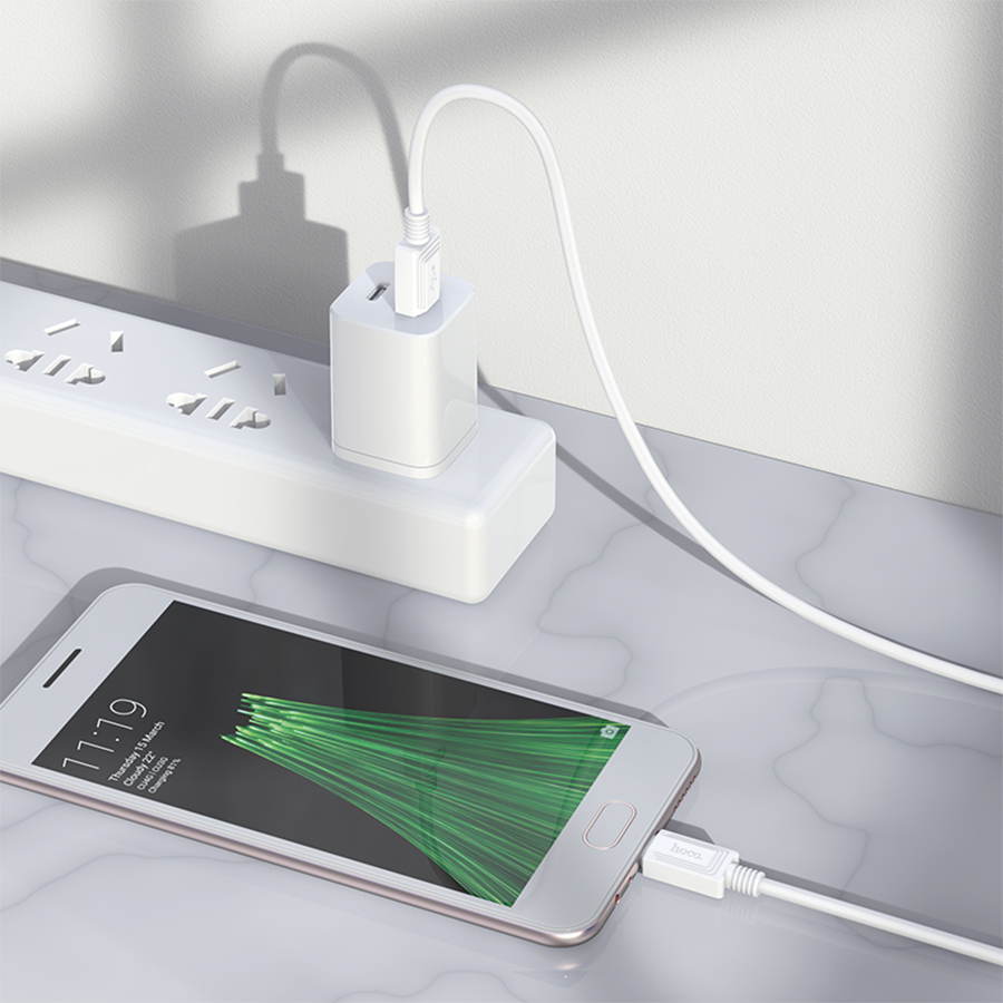 Кабель USB HOCO X73 USB - MicroUSB, 2.4А, 1 м, белый фото