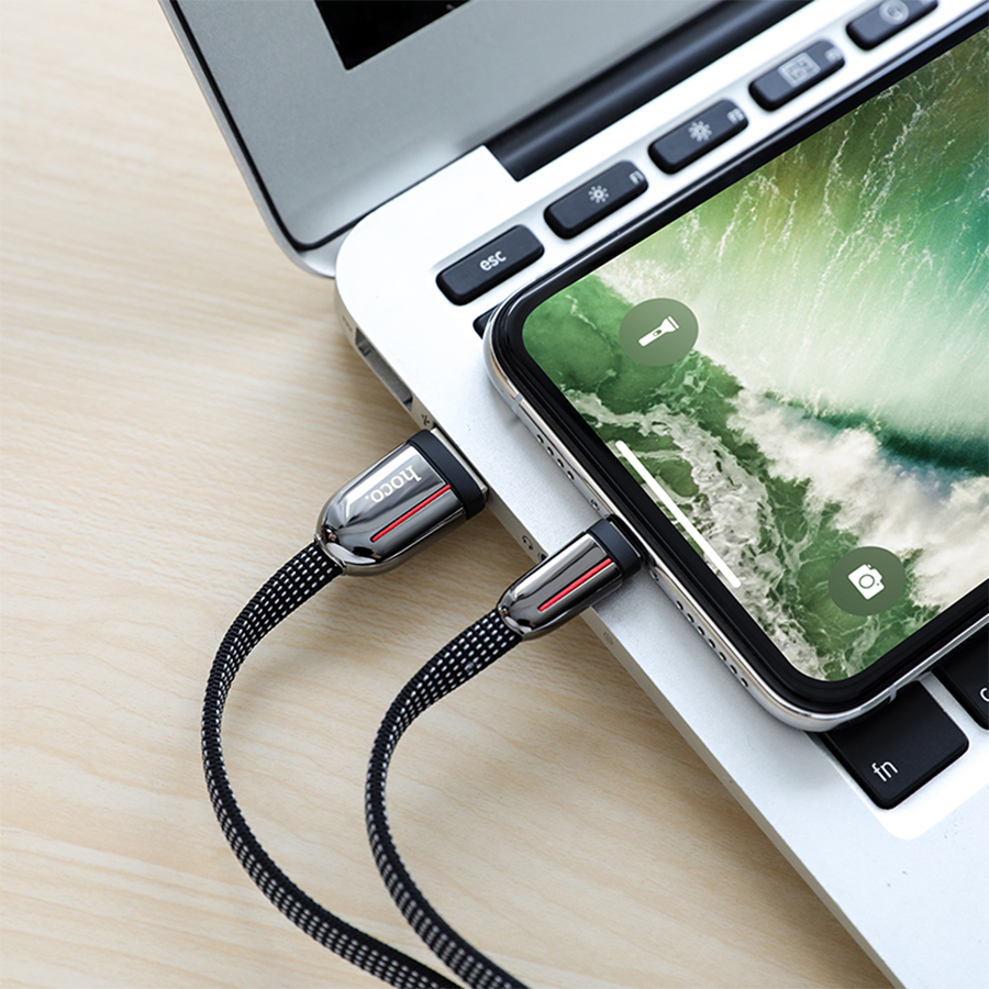 Кабель USB HOCO U74 Grand USB - Lightning, 2.4А, 1.2 м, черный оптом недорого с доставкой Кабель USB HOCO U74 Grand USB - Lightning, 2.4А, 1.2 м, черный фото