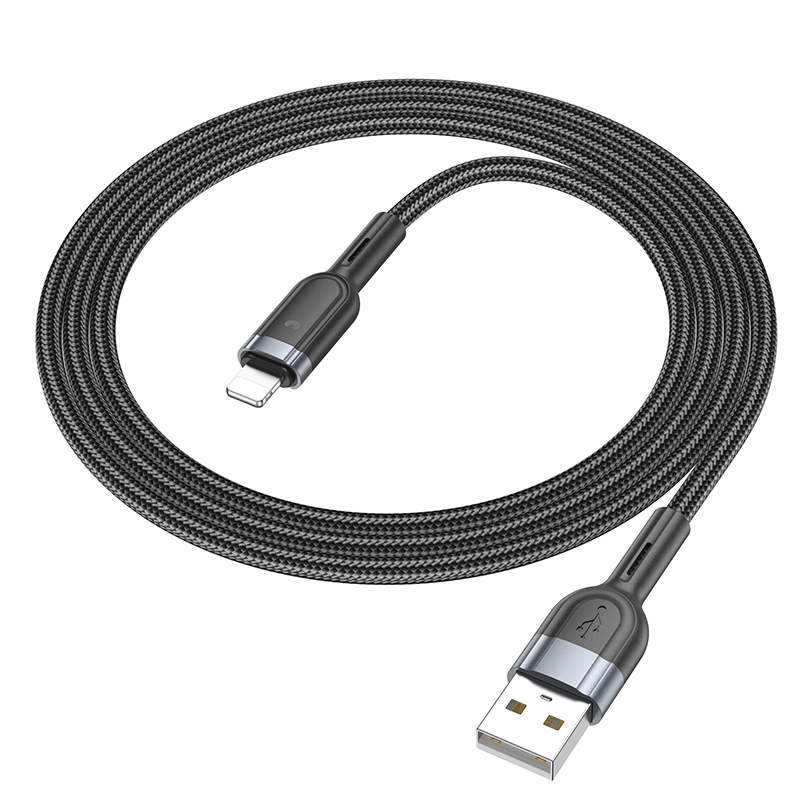 Кабель USB HOCO U117 Grand USB - Lightning, 2.4А, 1.2 м, черный фото