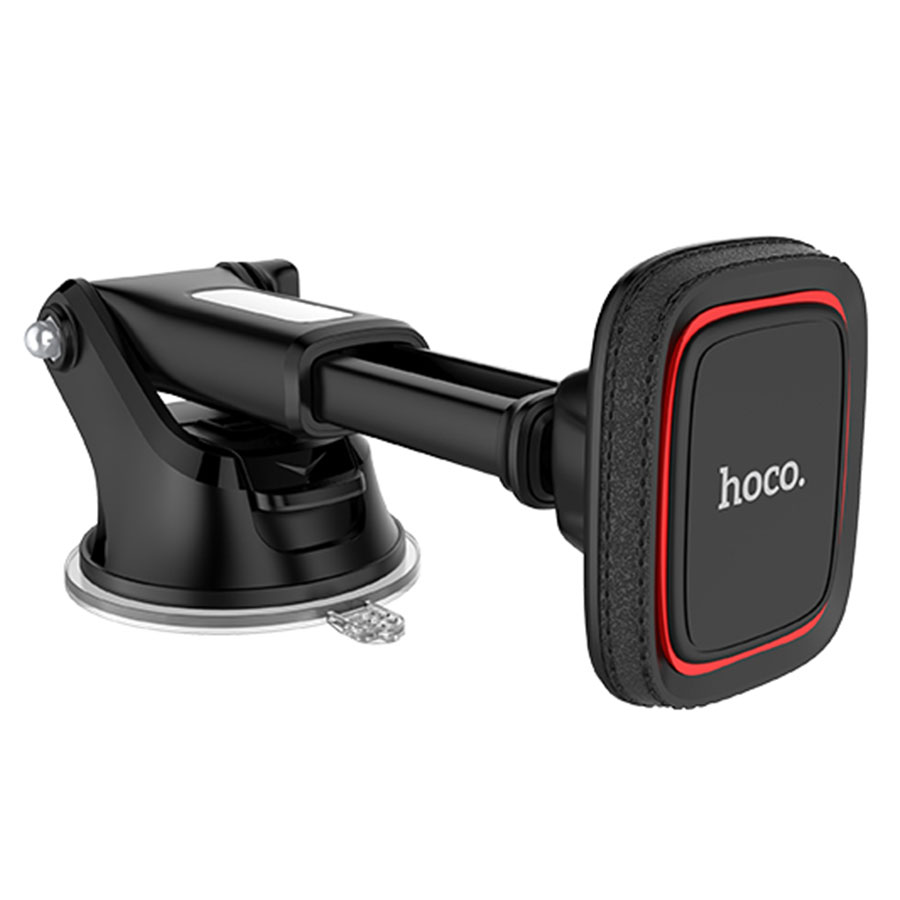 Автомобильный держатель HOCO CA42 Cool Journey, магнитный, на приборная панель/лобовое стекло, черный+красный фото