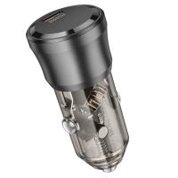 Автомобильное зарядное устройство BOROFONE BZ24 Clever, 1xUSB-C, 20W, прозрачный черный фото