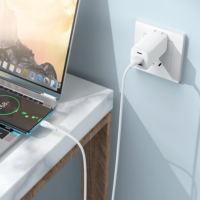 Кабель USB BOROFONE BX121 Energy USB - Type-C, 3A, 1 м, белый фото