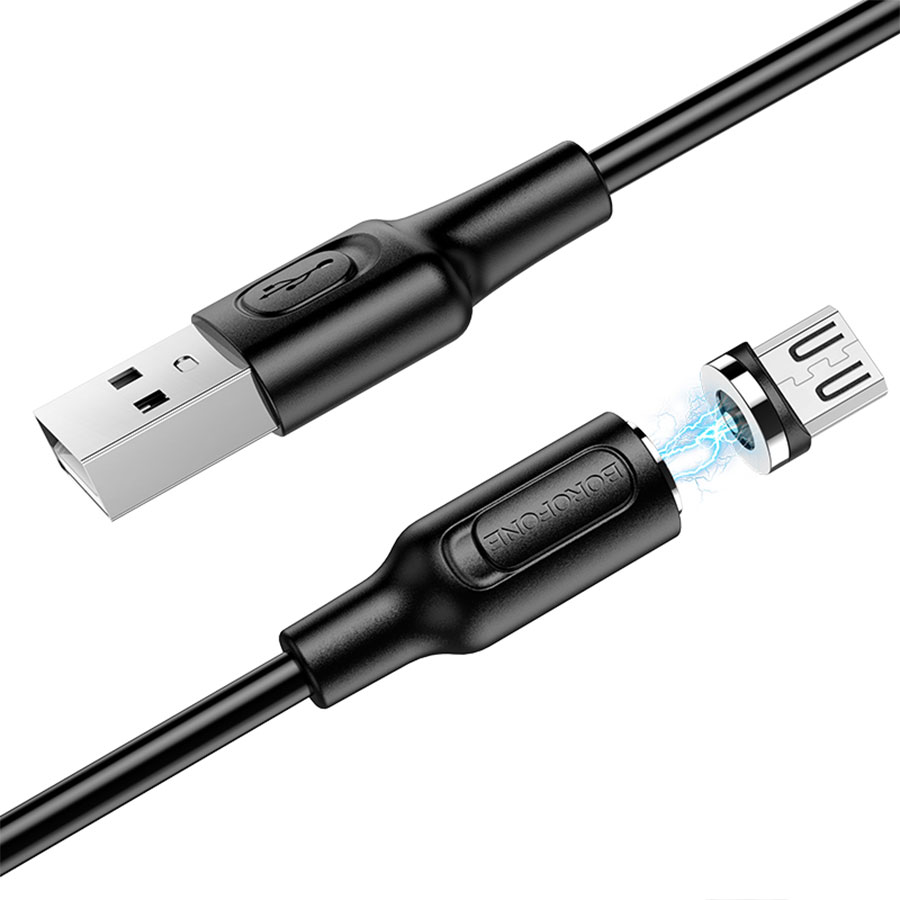 Кабель USB BOROFONE BX41 Amiable USB - MicroUSB магнитный, 2.4А, 1 м, черный оптом недорого с доставкой Кабель USB BOROFONE BX41 Amiable USB - MicroUSB магнитный, 2.4А, 1 м, черный фото