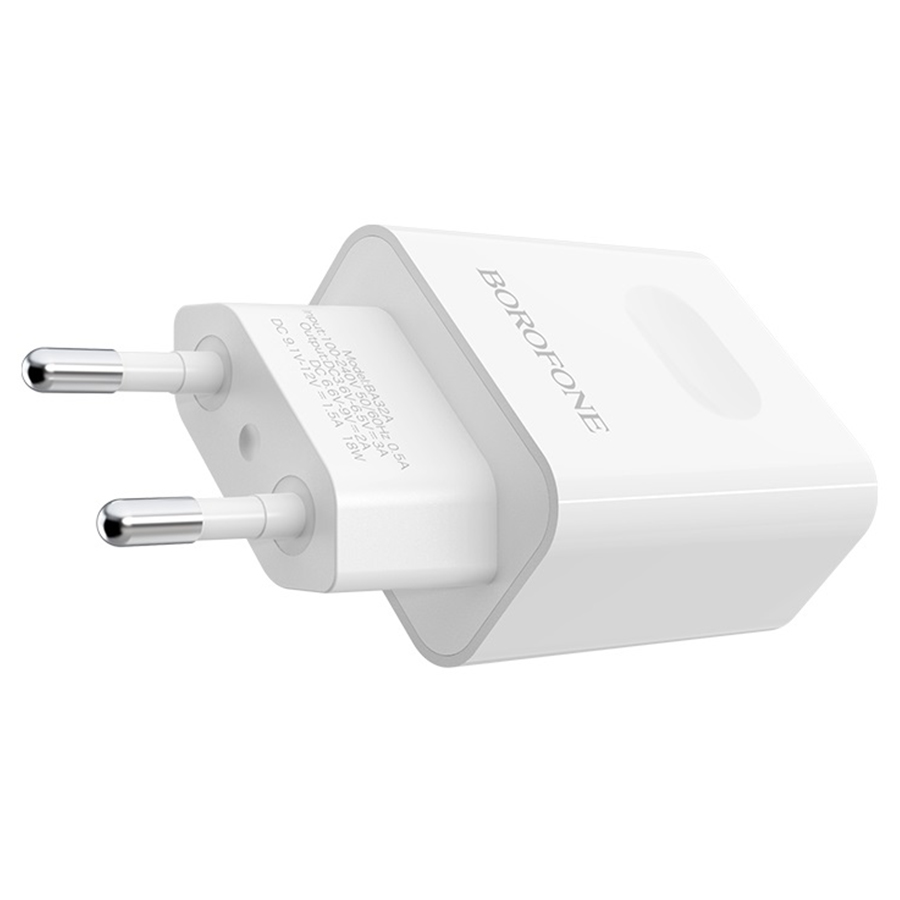 Сетевое зарядное устройство BOROFONE BA32A Bright power 1xUSB, 3A, белый фото