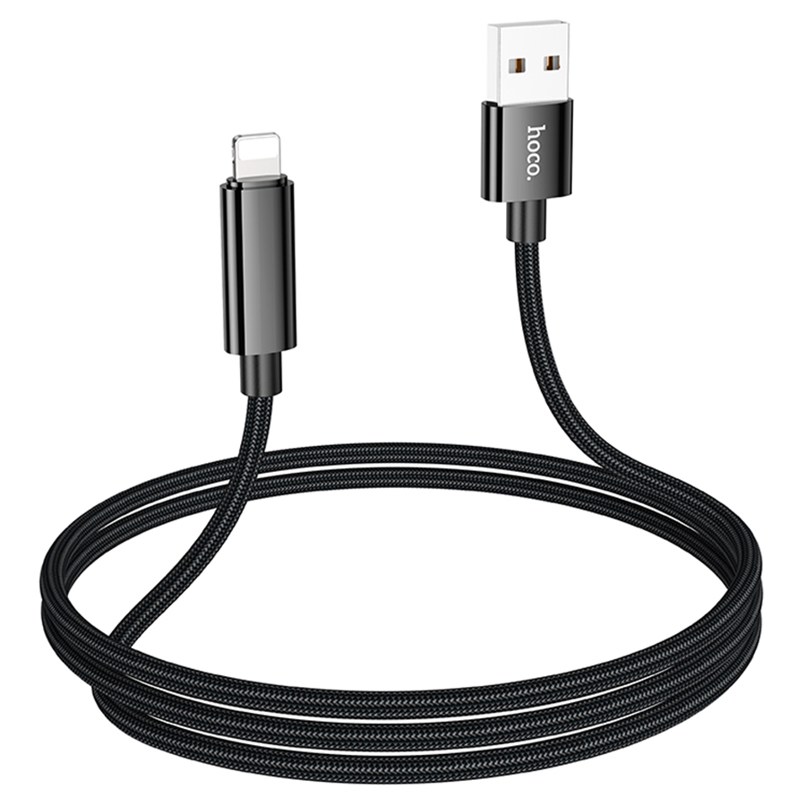 Кабель USB HOCO U125 Benefit USB - Lightning, 2.4А, 1.2 м, черный фото