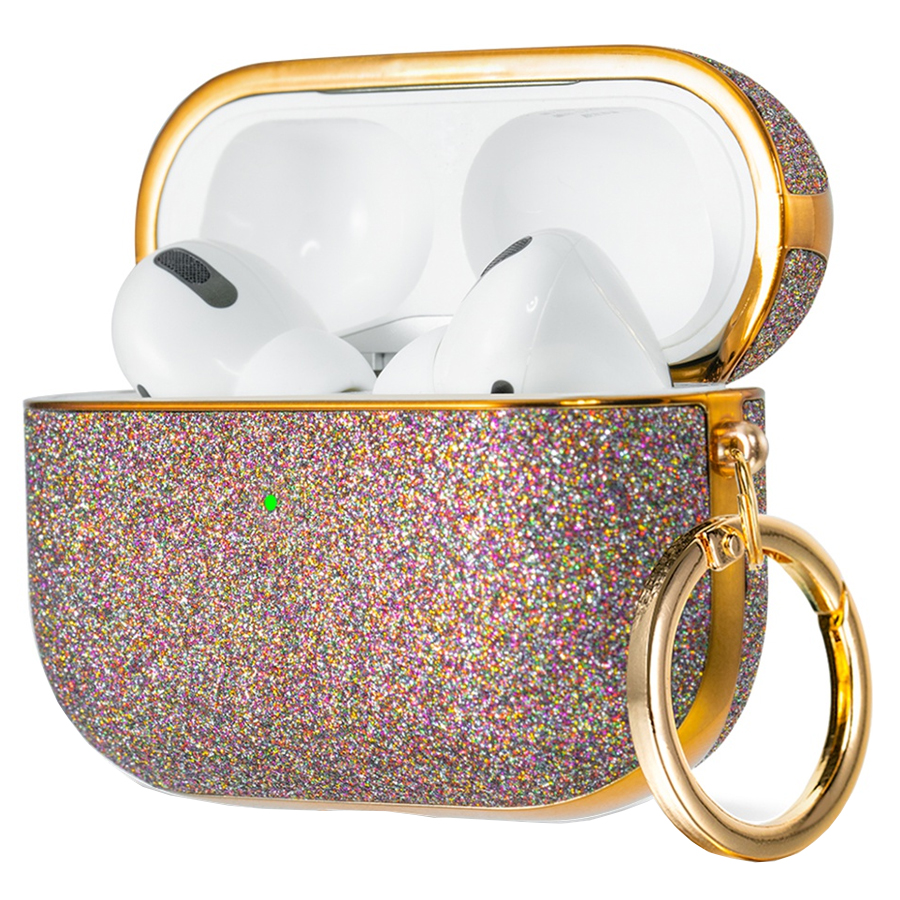 Чехол пластиковый Kingxbar со шнурком для Airpods Pro, разноцветные стразы (33) фото