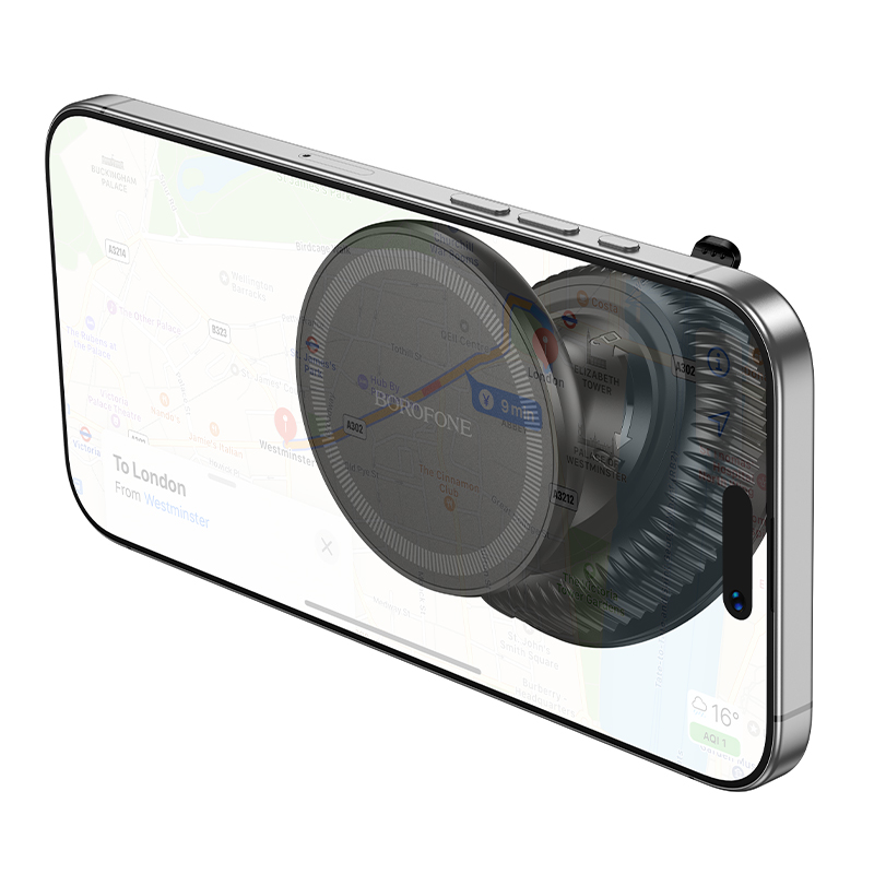 Автомобильный держатель BOROFONE BH139 Rider, магнитный, на приборная панель/лобовое стекло, черный фото