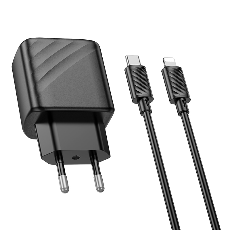 Сетевое зарядное устройство HOCO CS22A Value 1xUSB-C с Кабелем Type-C - Lightning, 30W, черный фото