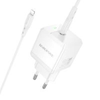 Сетевое зарядное устройство BOROFONE BN18 Intenso 1xUSB-C с Кабелем Type-C - Lightning, 20W, белый фото