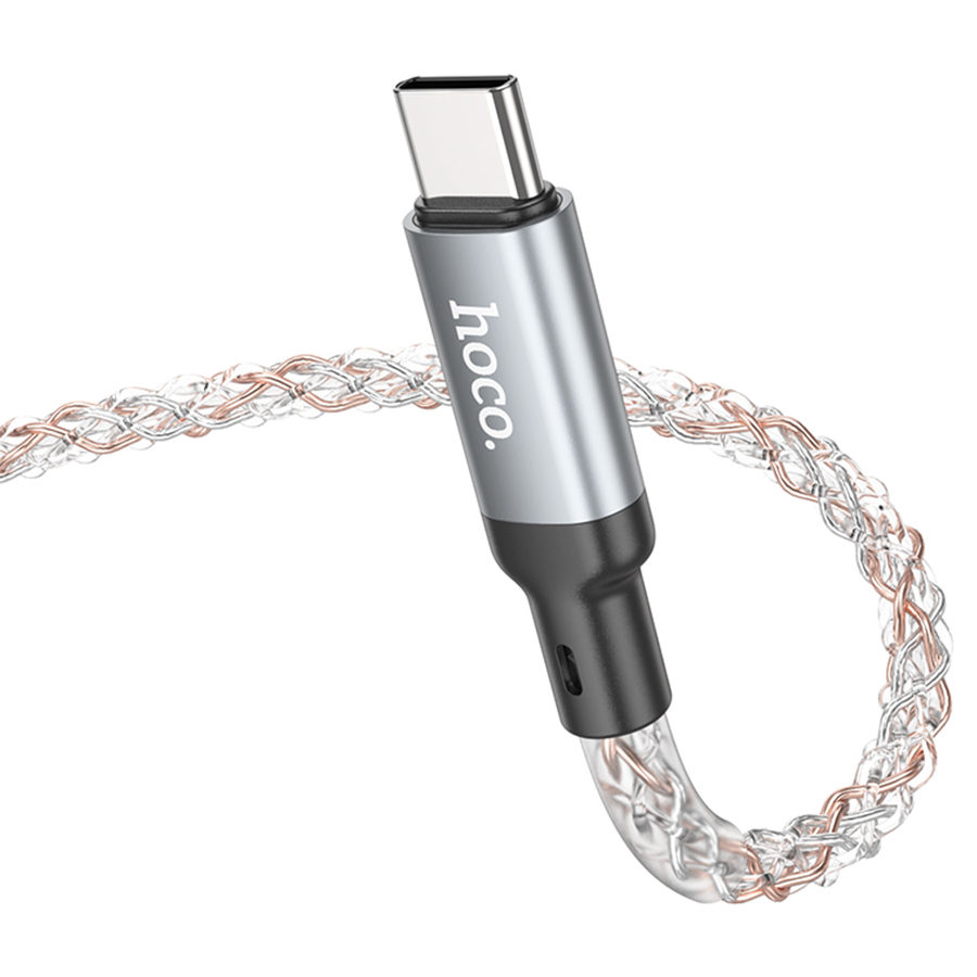 Кабель USB HOCO U112 Shine USB - Type-C, 3A, 1 м, серый фото
