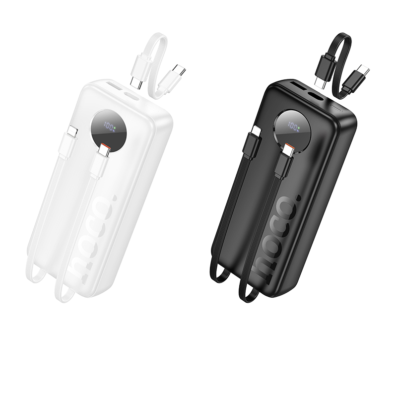 Портативный аккумулятор HOCO J132A Sabio, встроенный кабель Lightning + Type-C, 22.5W, 20000 мА⋅ч, черный фото