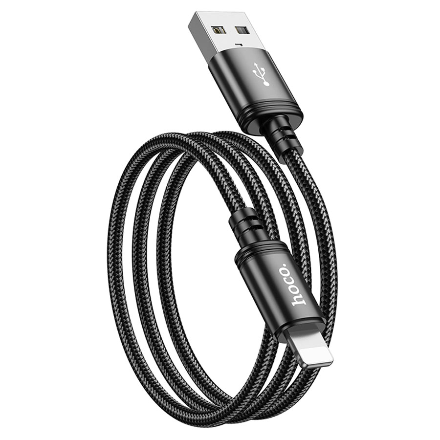 Кабель USB HOCO X89 Wind USB - Lightning, 2.4А, 1 м, черный фото