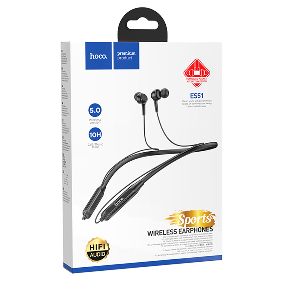 Беспроводные наушники для спорта HOCO ES51 Era, Bluetooth, черный фото