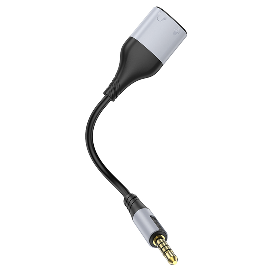Переходник/Адаптер BOROFONE BL19 2 в 1 Jack 3.5 (m) - Dual Jack 3.5 (f), 15 см, черный фото
