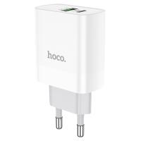 Сетевое зарядное устройство HOCO C80A Rapido 1xUSB + 1xUSB-C, 3.1A, 20W, белый фото