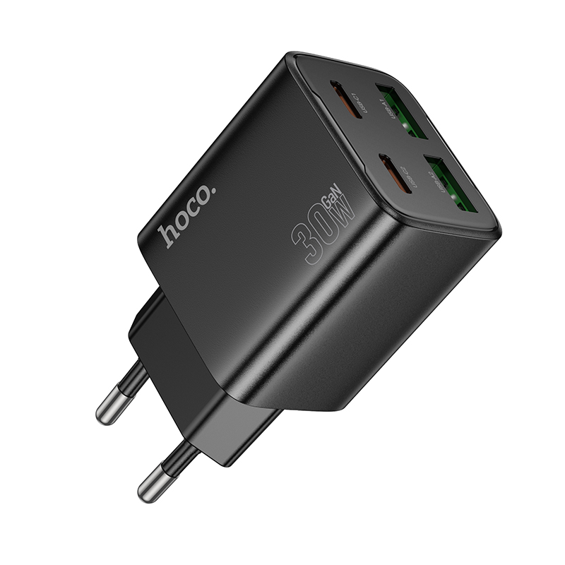 Сетевое зарядное устройство HOCO N56 Fundador 2xUSB + 2xUSB-C, 3A, 30W, черный фото