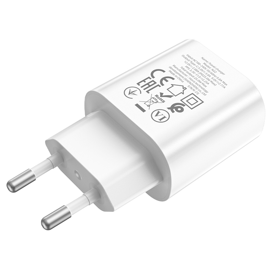 Сетевое зарядное устройство HOCO N22 Jetta 1xUSB-C, 25W, белый фото