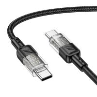 Кабель USB-C HOCO U129 Spirit Type-C - Type-C, 3A, 60W, 1.2 м, черный фото