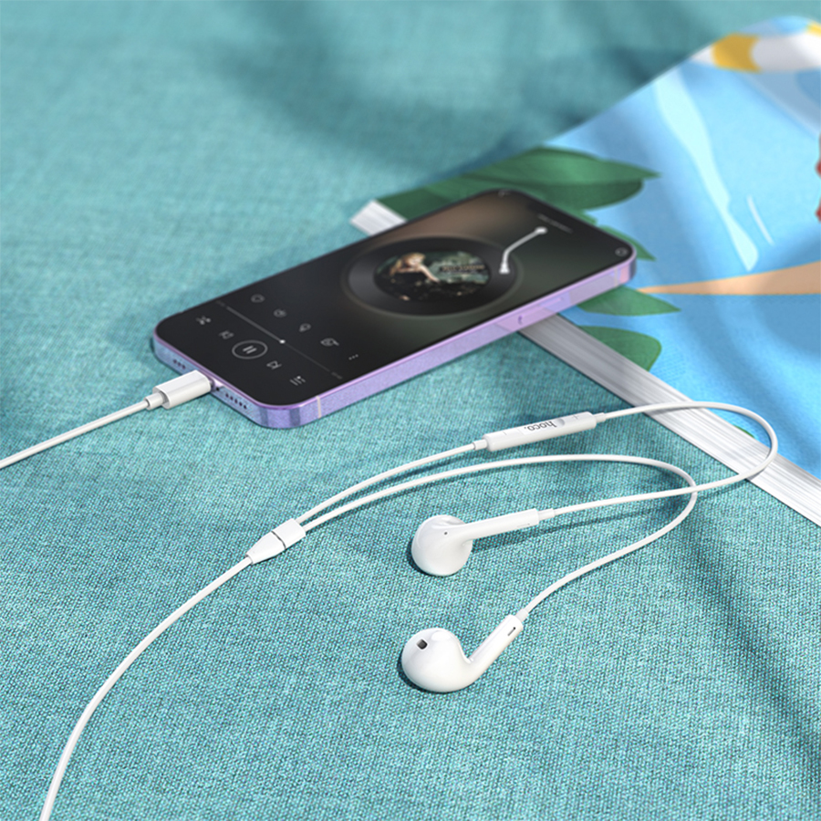 Проводные наушники HOCO M111 Primero, Lightning, 1.2 м, белый фото