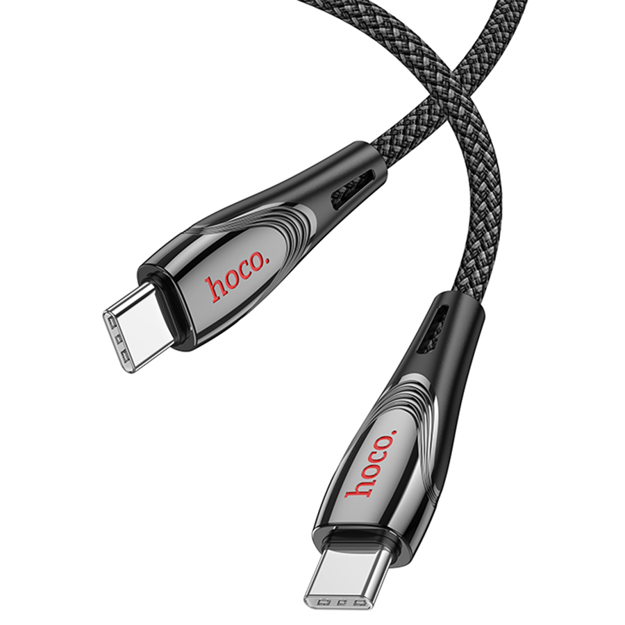 Кабель USB-C HOCO U133 Monte Type-C - Type-C, 3A, 60W, 1.2 м, черный фото