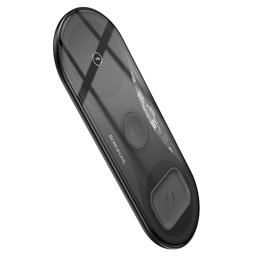 Беспроводное зарядное устройство BOROFONE BQ19 Powerful 3-in-1 для iPhone+Airpods+Apple Watch, 3A, 5W/7.5W/10W/15W, черный фото