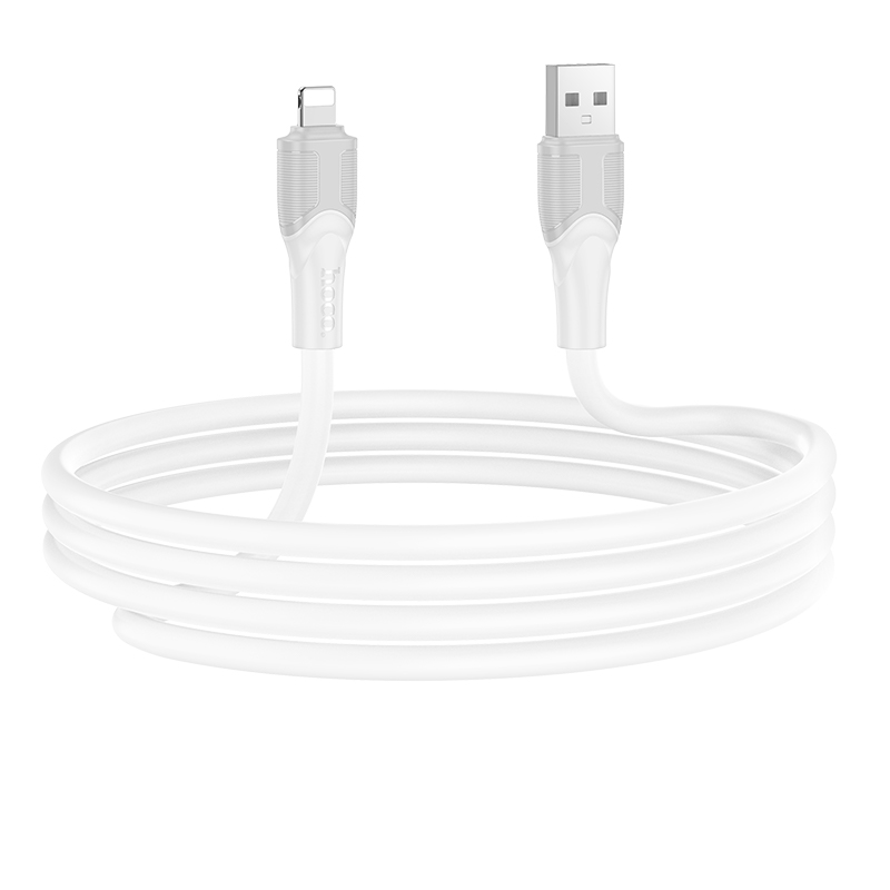 Кабель USB HOCO X106 Big bull USB - Lightning, 2.4А, 12W, 3 м, белый фото