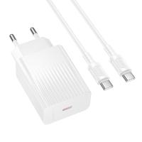 Сетевое зарядное устройство BOROFONE BAS73A Source 1xUSB-C с Кабелем Type-C - Type-C, 20W, белый фото