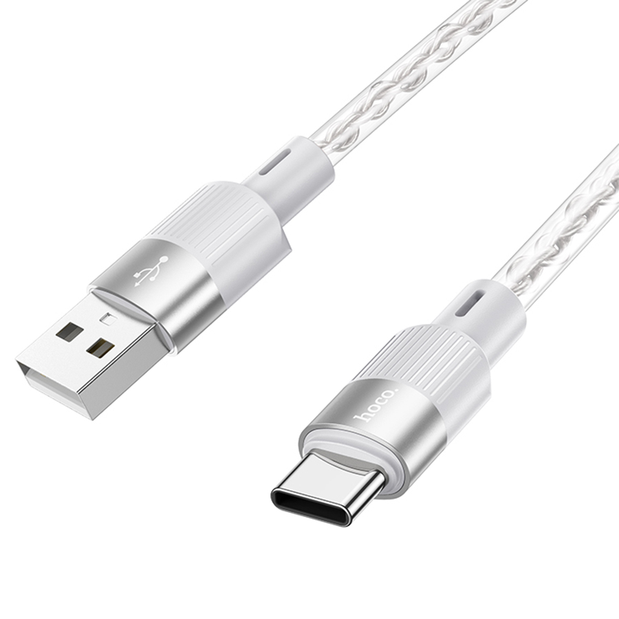 Кабель USB HOCO X99 Crystal junction USB - Type-C, 3A, 1 м, серый фото